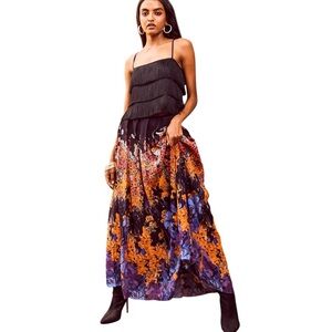 Anthropologie Bhanuni by Jyoti Kala floral print Maxi pleated Skirt M